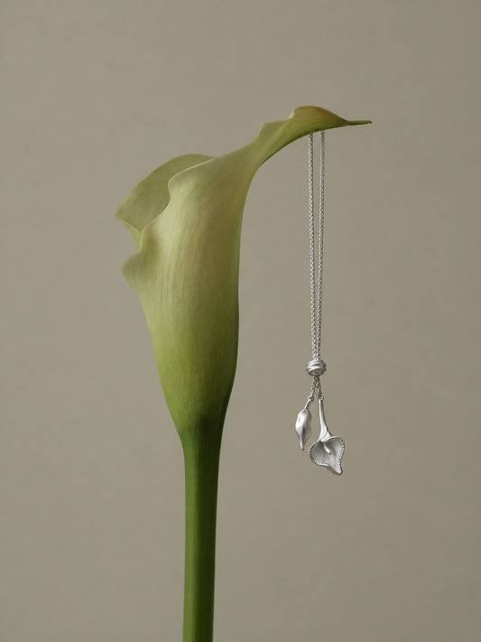 Large Calla Lily Long Necklace