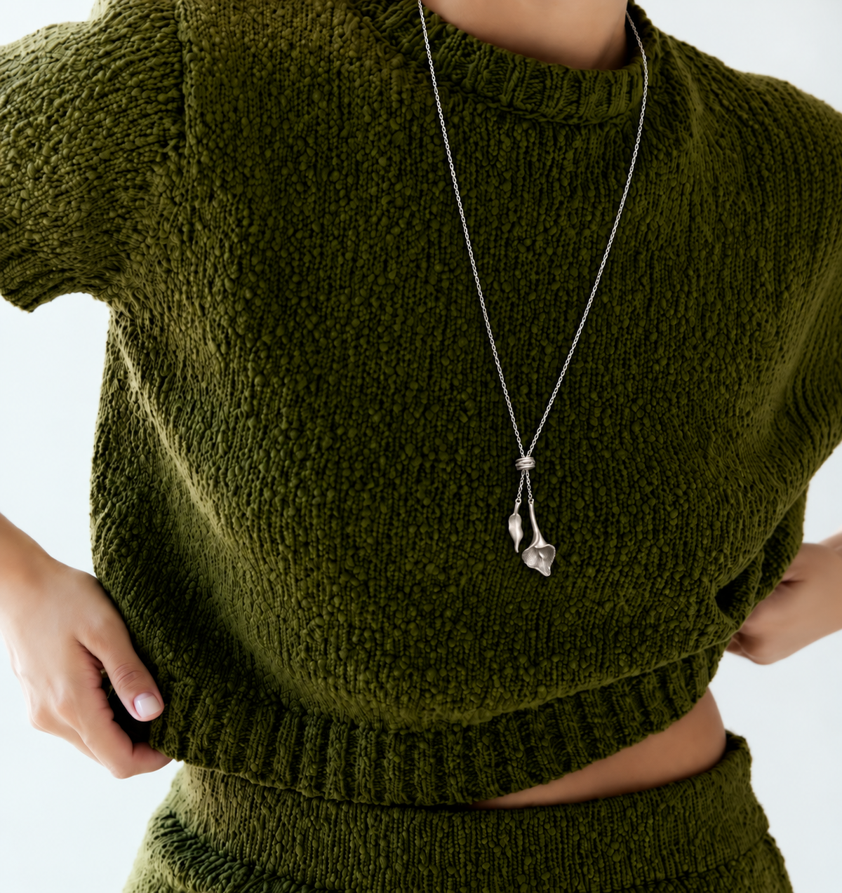 Large Calla Lily Long Necklace